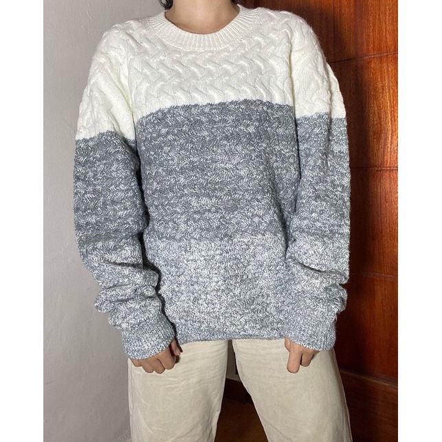 PAKDAN SWEATER FRANK STONE KNITWEAR & FRMD PURPLE WHITE LAND MASS