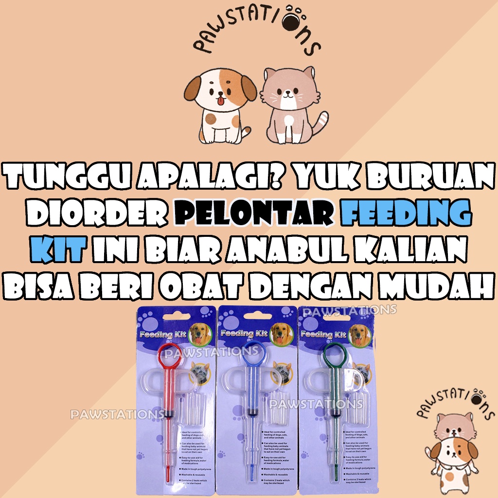 Feeding Kit / Pelontar Obat Pelontar Makanan untuk Kucing / Anjing / Kelinci