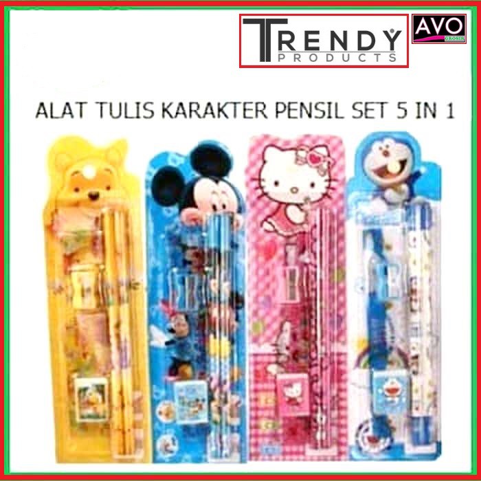 

paket alat tulis set karakter anak pensil grosir murah sekolah sd tk