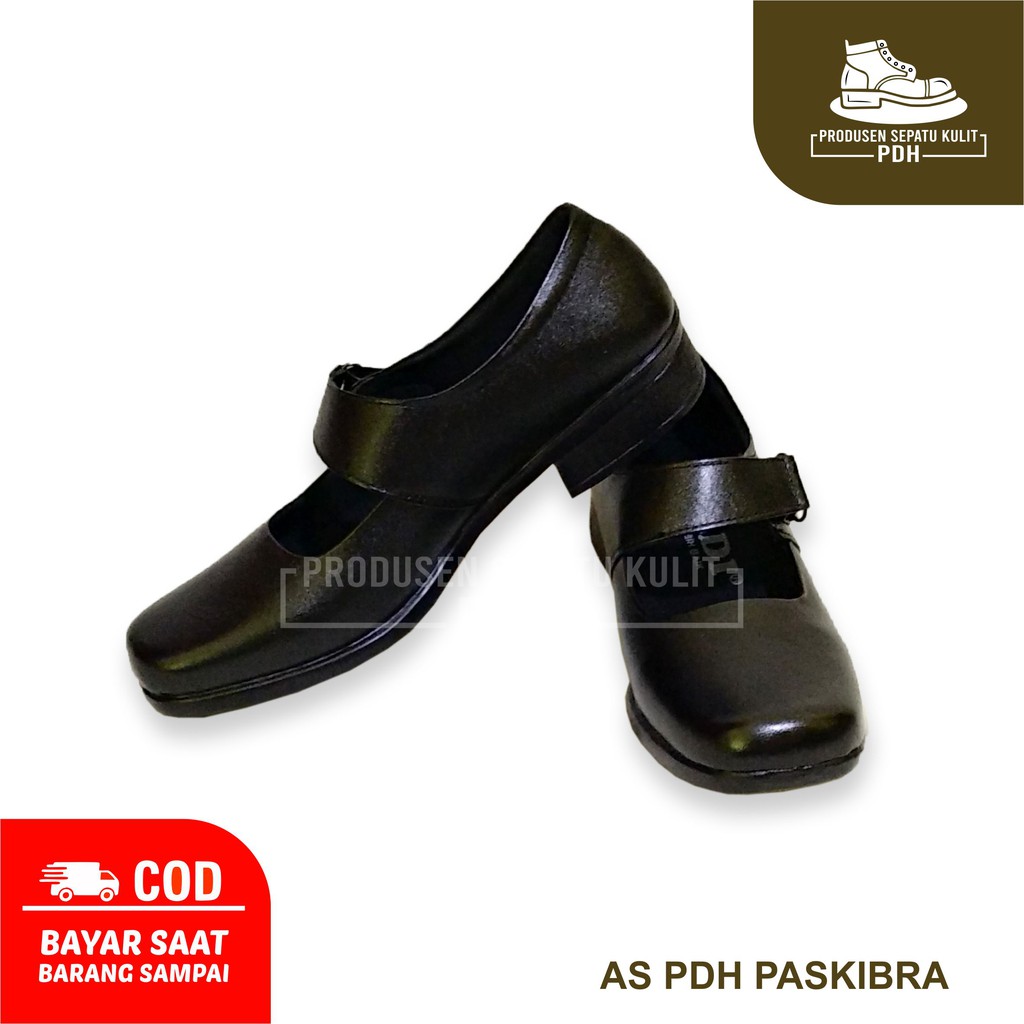 UKURAN JUMBO 36 - 43 44 45 46 47 SEPATU PANTOFEL WANITA SEKOLAH PASKIBRA CEWEK FORMAL  BAHAN KULIT BIG SIZE