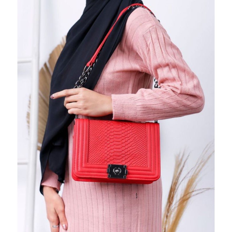 TAS SELEMPANG IMPORT SLING SISIK MERAH MAROON