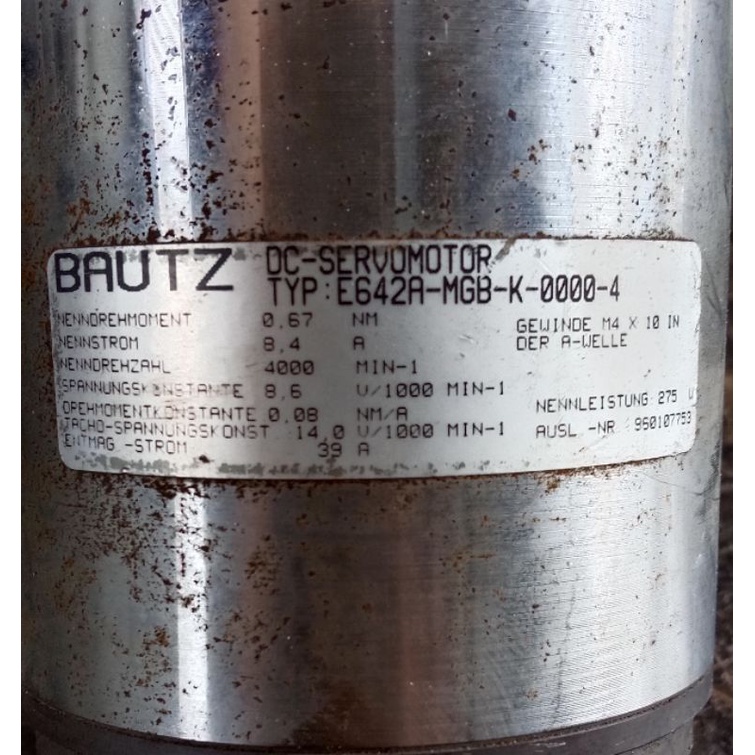 Pacific Scientific Bautz E642A - MGB - K - 000 - 4 Dc Servo Motor