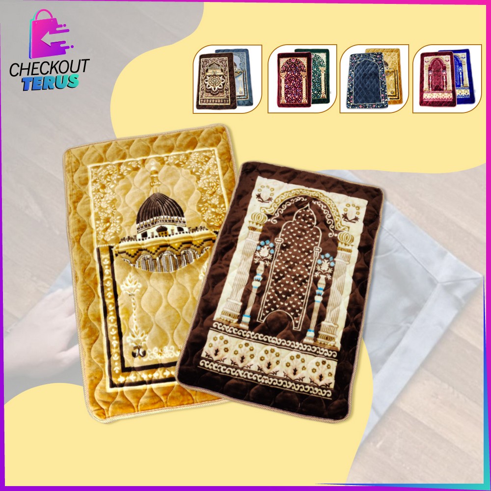 CT C456 Sajadah Busa Turki Busa Embos Super Tebal Anti Slip Perlengkapan Sholat Sejadah Jumbo Bisa untuk Oleh Oleh Haji Turkey Prayer Rug