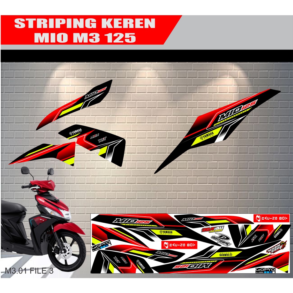 striping stiker yamaha mio m3 125