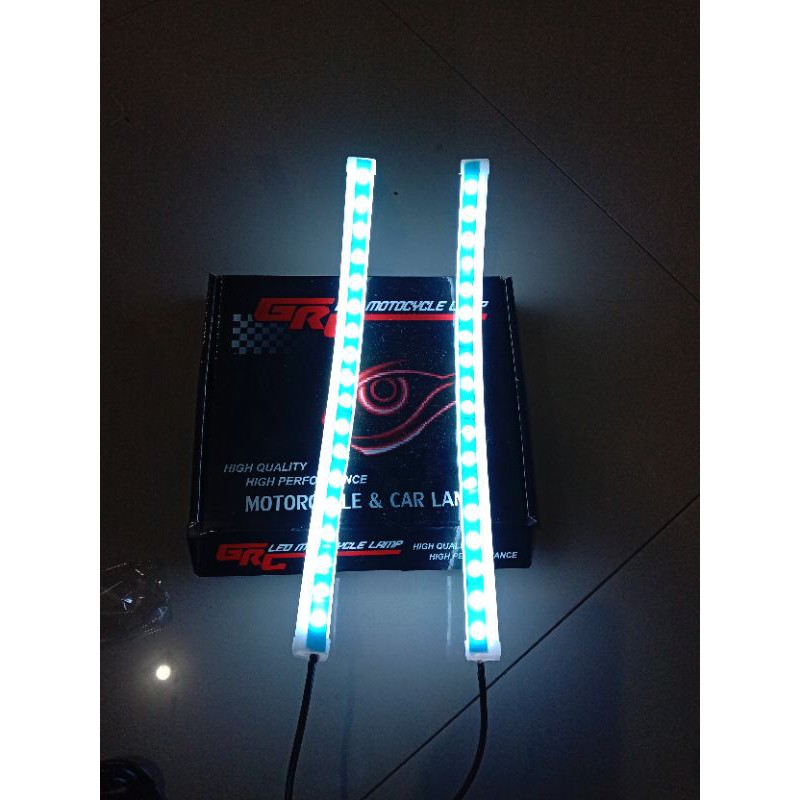 lampu alis fleksibel remot 30 cm 7 warna bisa diam running kedip