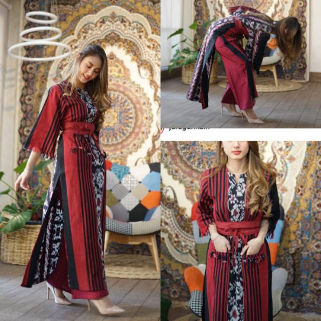 GAMIS TENUN IKAT JEPARA NTT SALUR MERAH