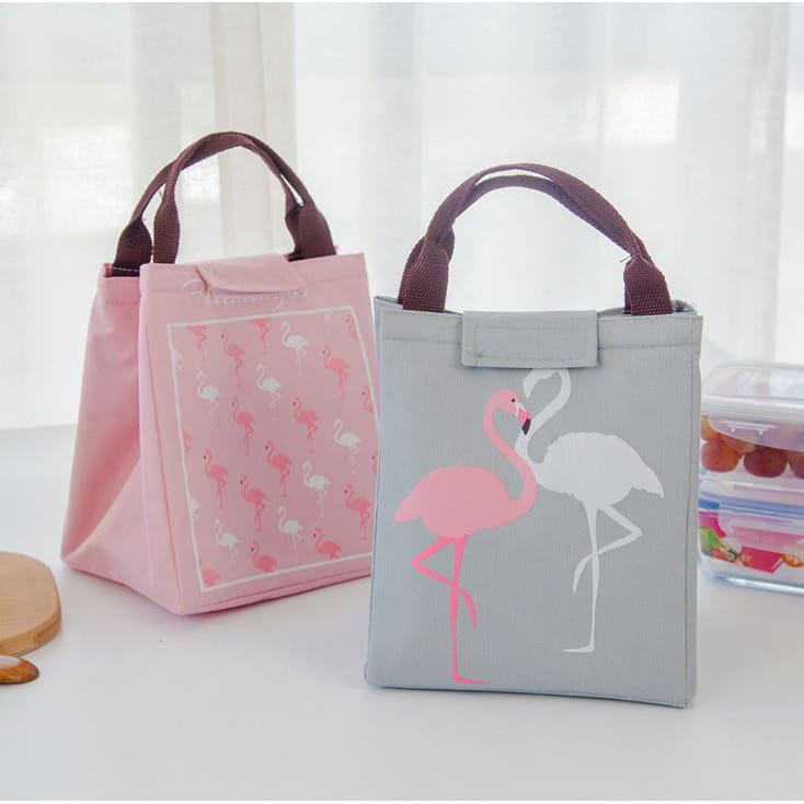 ~ PIYOSHI08 ~ Tas Bekal Motif Flamingo Cantik Cooler Lunch Bag PD79