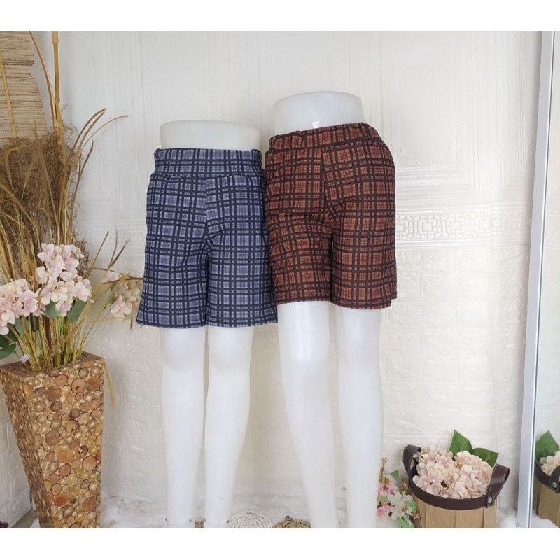 hotpants kotak tartan celana pendek santai best seller