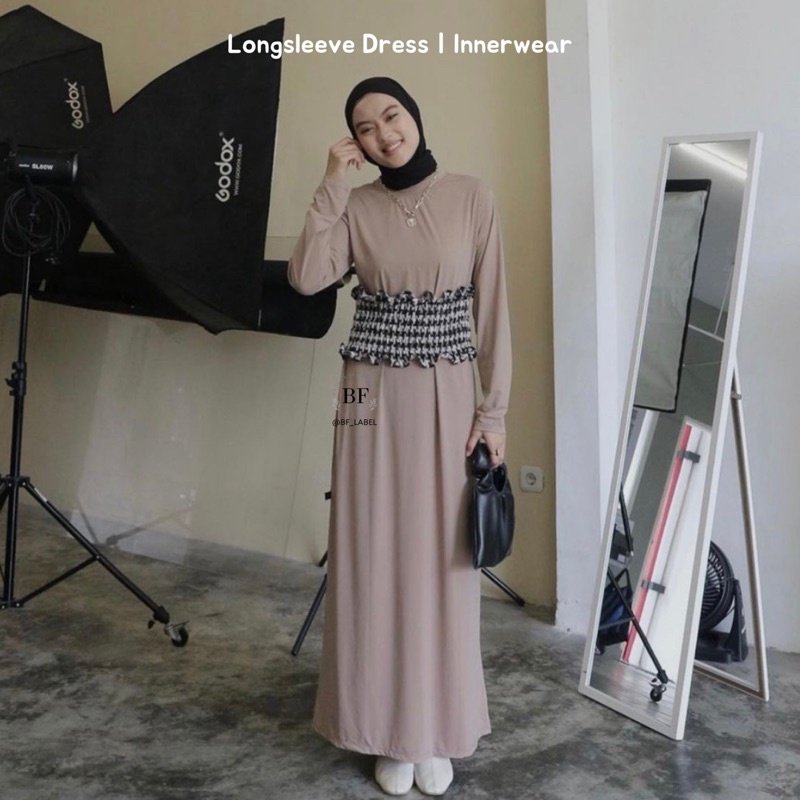 BF Label - Manset Gamis Turtleneck | Spandeks Premium Manset Cooltech Innerwear Longsleeve Dress Murah