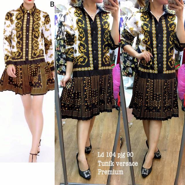 Tunik versace bahan katun silk ( premium ) all size