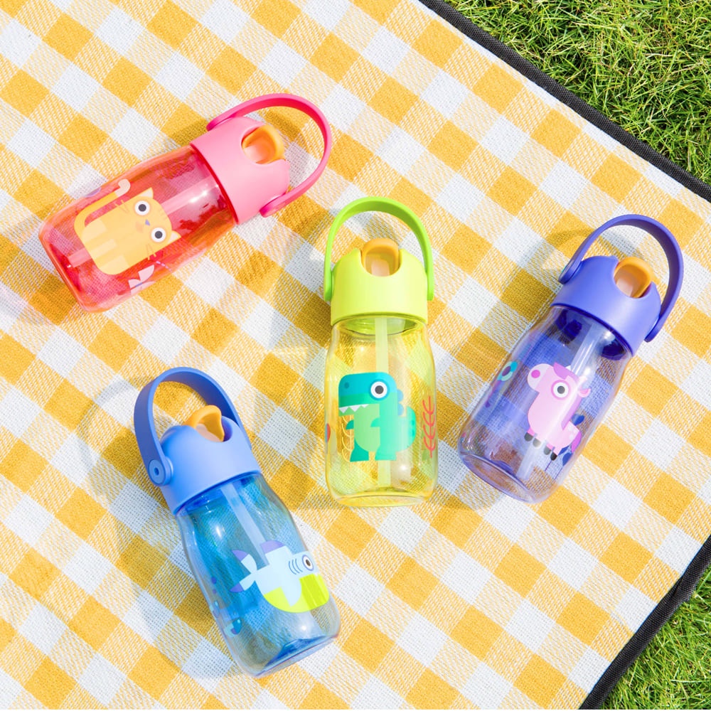 Zoku Kids Flip Straw Bottle - Botol Minum Anak, Botol Minum Sedotan, Botol Minum Anak anti tumpah