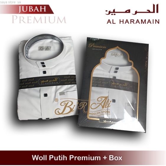 Jubah Haramain Woll Premium Putih Non Manset Dewasa