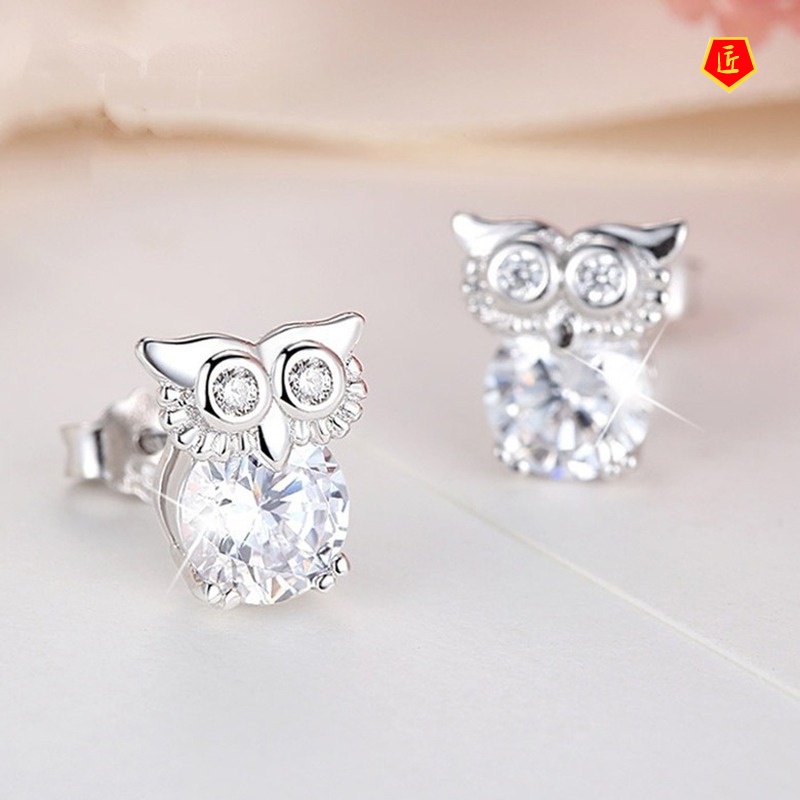 [Ready Stock]Elegance Vintage Owl Stud Earrings for Women