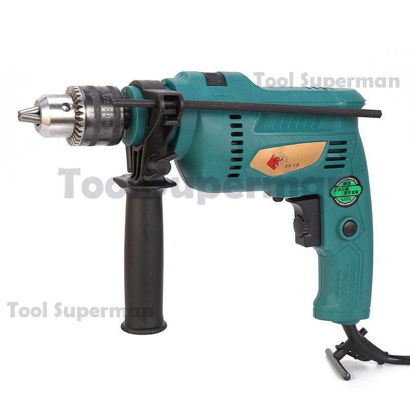 Tool superman Mesin bor impact drill listrik Mesin bor tangan listrik bolak balik 13mm electric drill cocok untuk ngebor tembok beton kayu besi