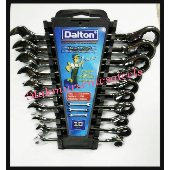 Kunci Ring Pas Rachet Set 8-24MM 10Pcs USA