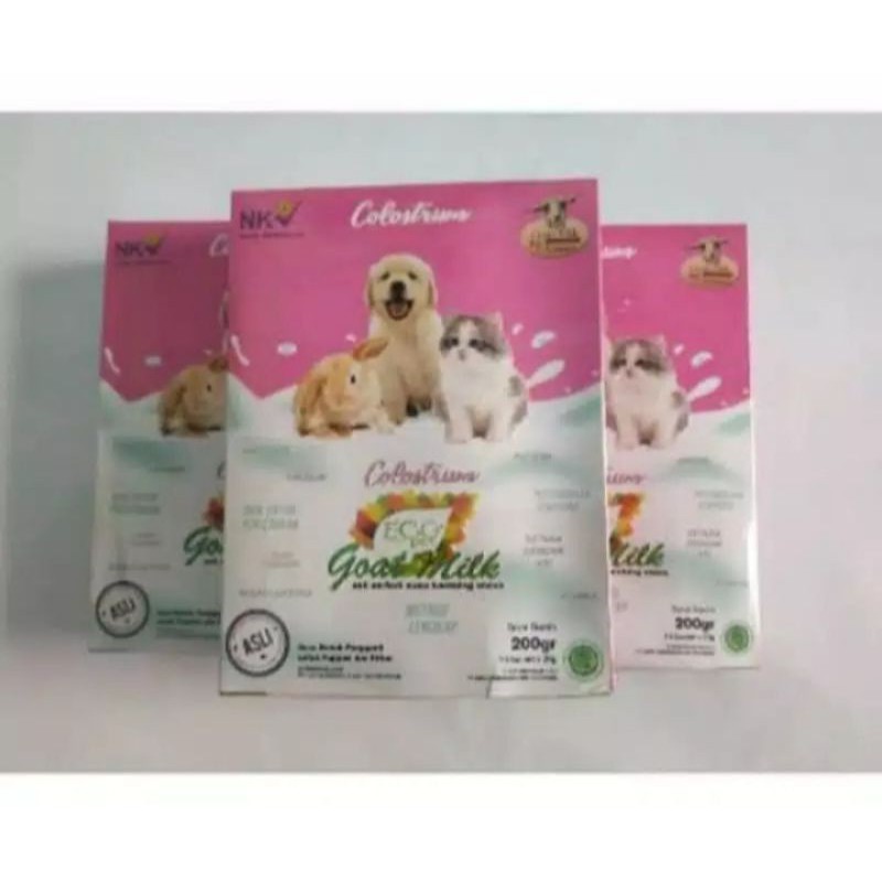 (1bok isi 10sachet) susu ecopet goat milk colostrum untuk anjing kucing dan kelinci
