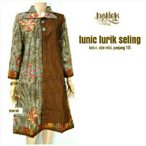Dijual Baju Batik solo Tunik Lurik seling Atasan wanita batik Murah Berkualitas