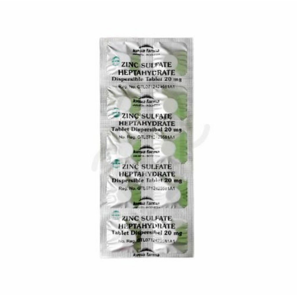 Zinc Dispersible 20 mg zinc Kimia Farma Generik