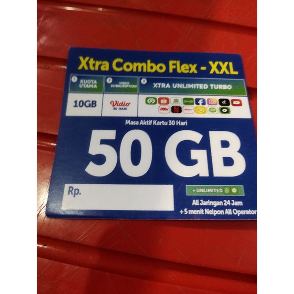 KARTU PERDANA XL COMBO FLEX 50.GB UNLIMITED