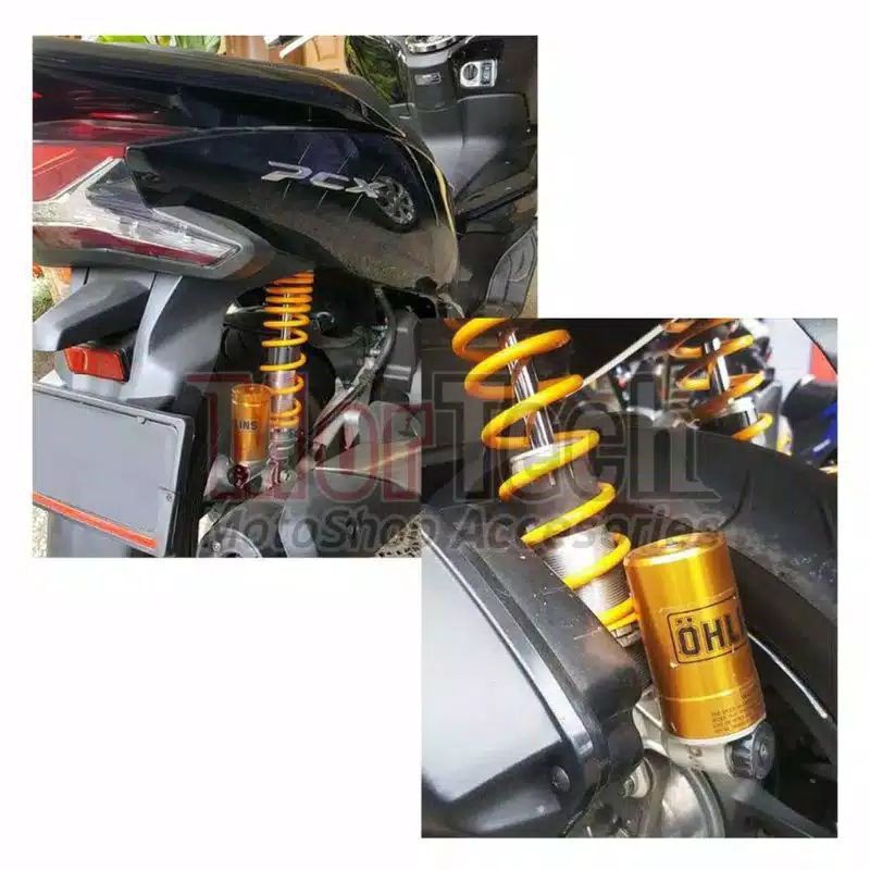 Shock Tabung Belakang Model Tabung Bawah Shockbreaker Nmax Old,Pcx,Adv Ukuran 340mm Free Sticker