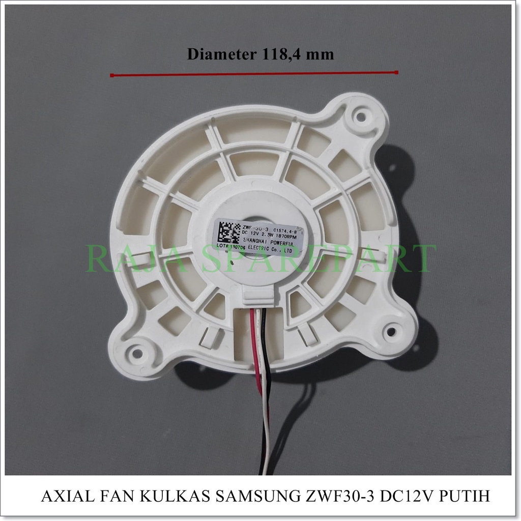 Kipas Angin Pendingin / Cooler Fan / Axial Fan DC 12V Kulkas Samsung ZWF30-3 PUTIH