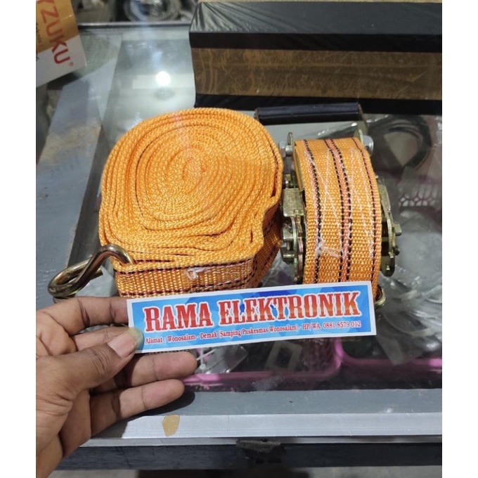 tali ratchet tie down track belt tali krek 5 cm 8 meter pengikat barang tali sound system