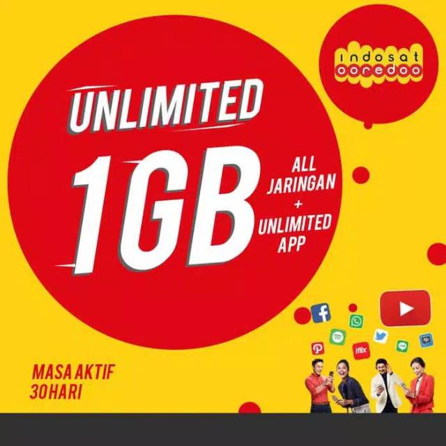 KUOTA MURAH INDOSAT UNLIMITED+1GB 28.000