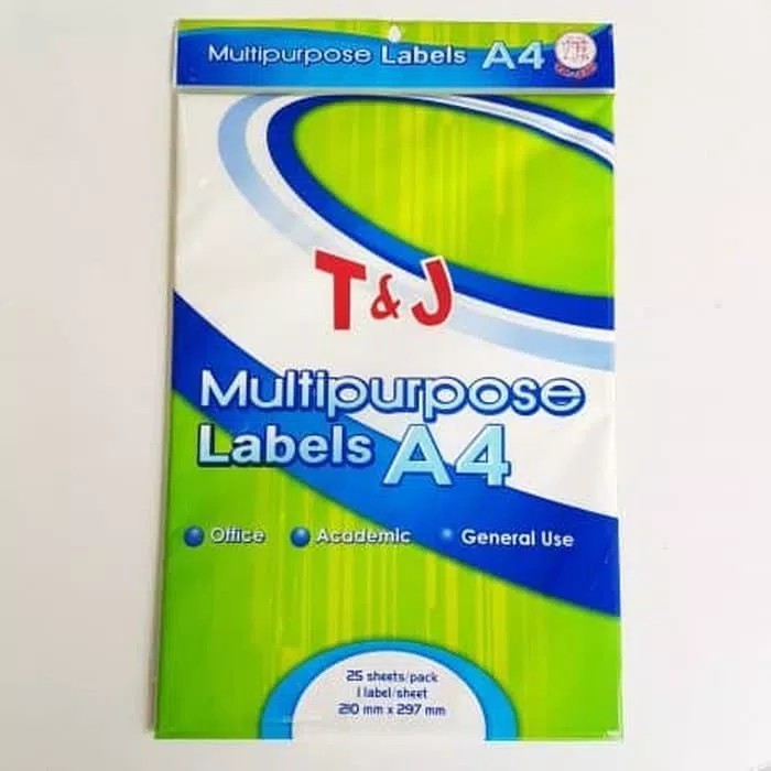 

T&J Labels LABEL T&J MULTIPURPOSE A4 (25 SHEETS)