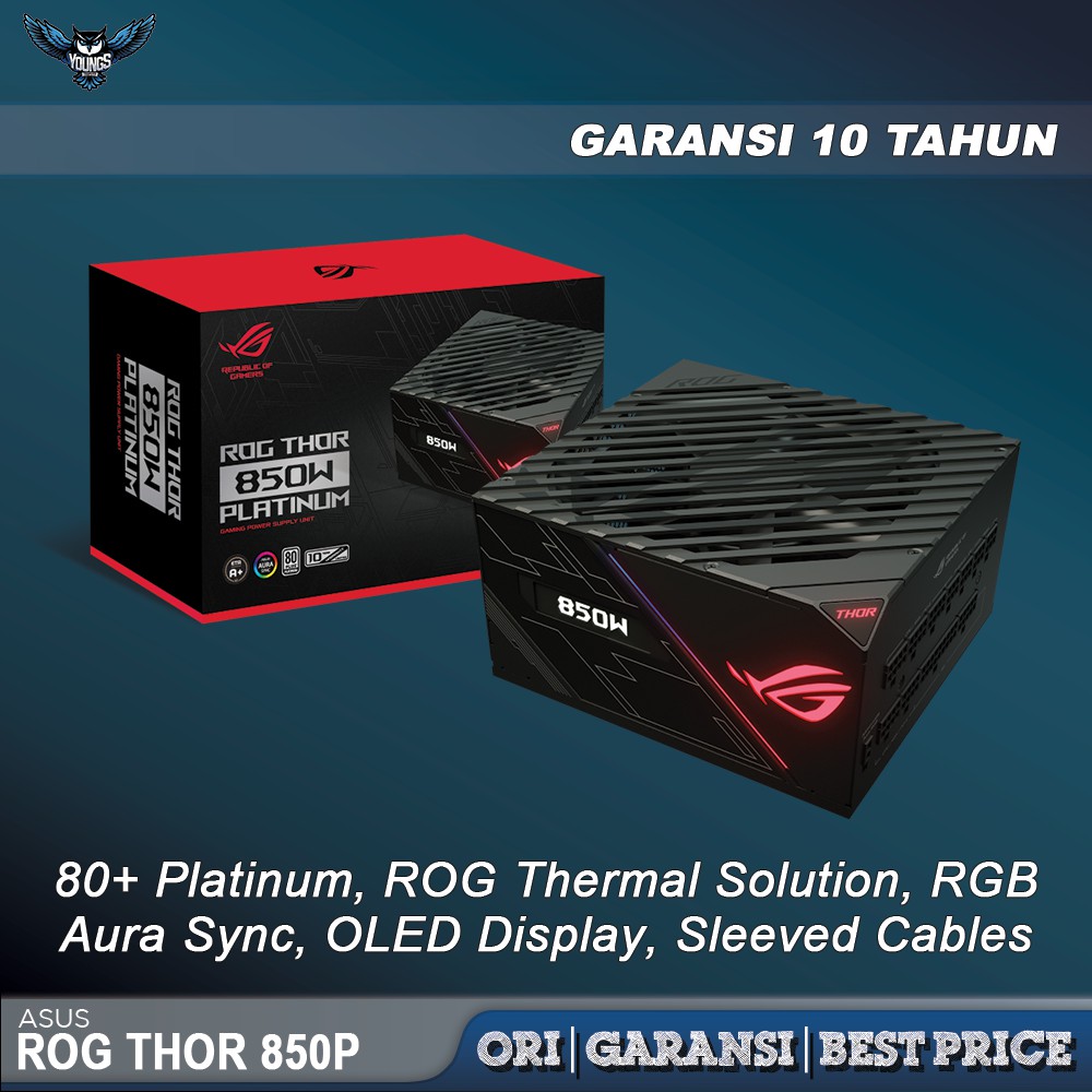 ASUS ROG THOR 850P - 850W 80+ PLATINUM AURA SYNC OLED PSU POWER SUPPLY