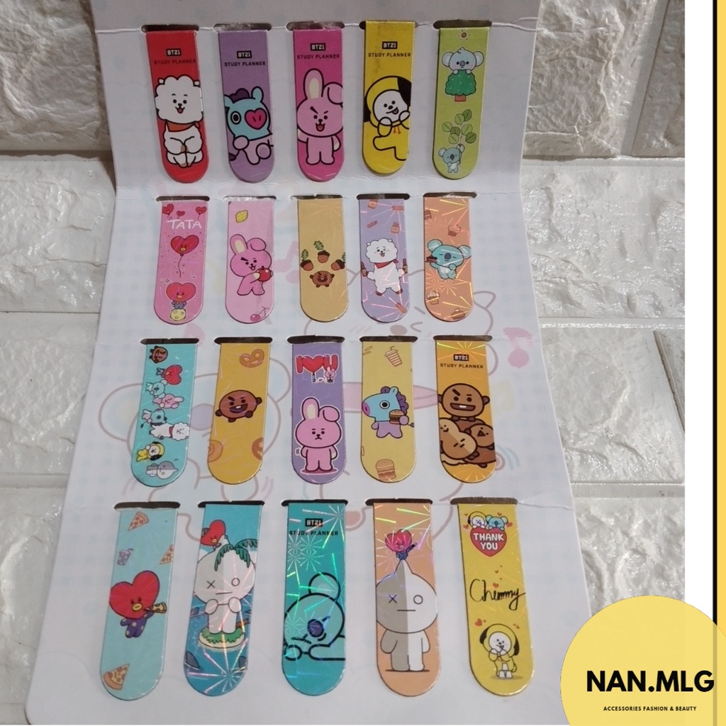 BOOKMARK BT21 MAGNET PEMBATAS BUKU MAGNET