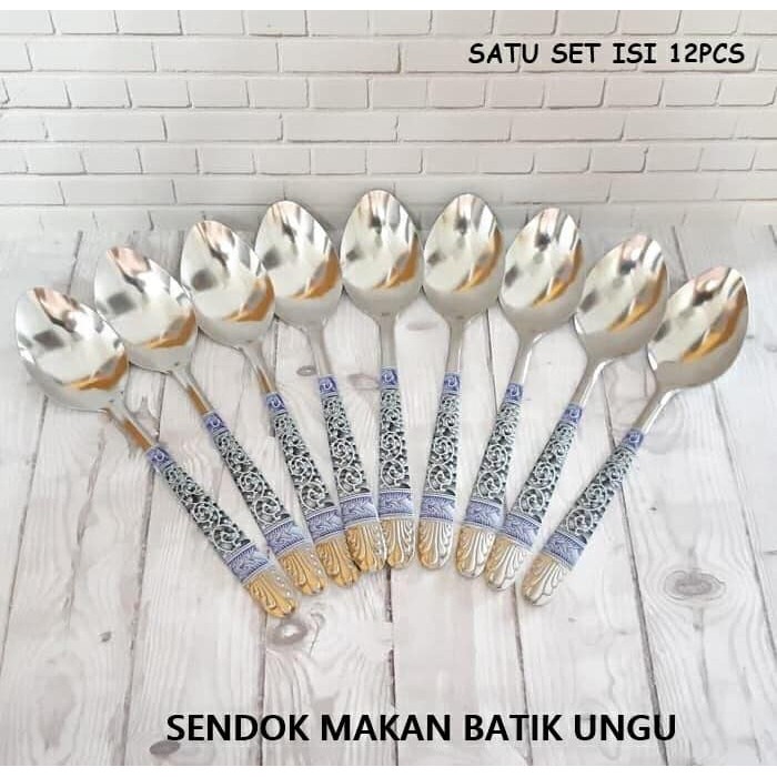 [BISA COD] PROMO Sendok Makan Batik Isi 12 Stainless Tebal Anti Karat Murah Sendok Batik Sendok Motif Batik Sendok Ukir Sendok Stainless Berkualitas