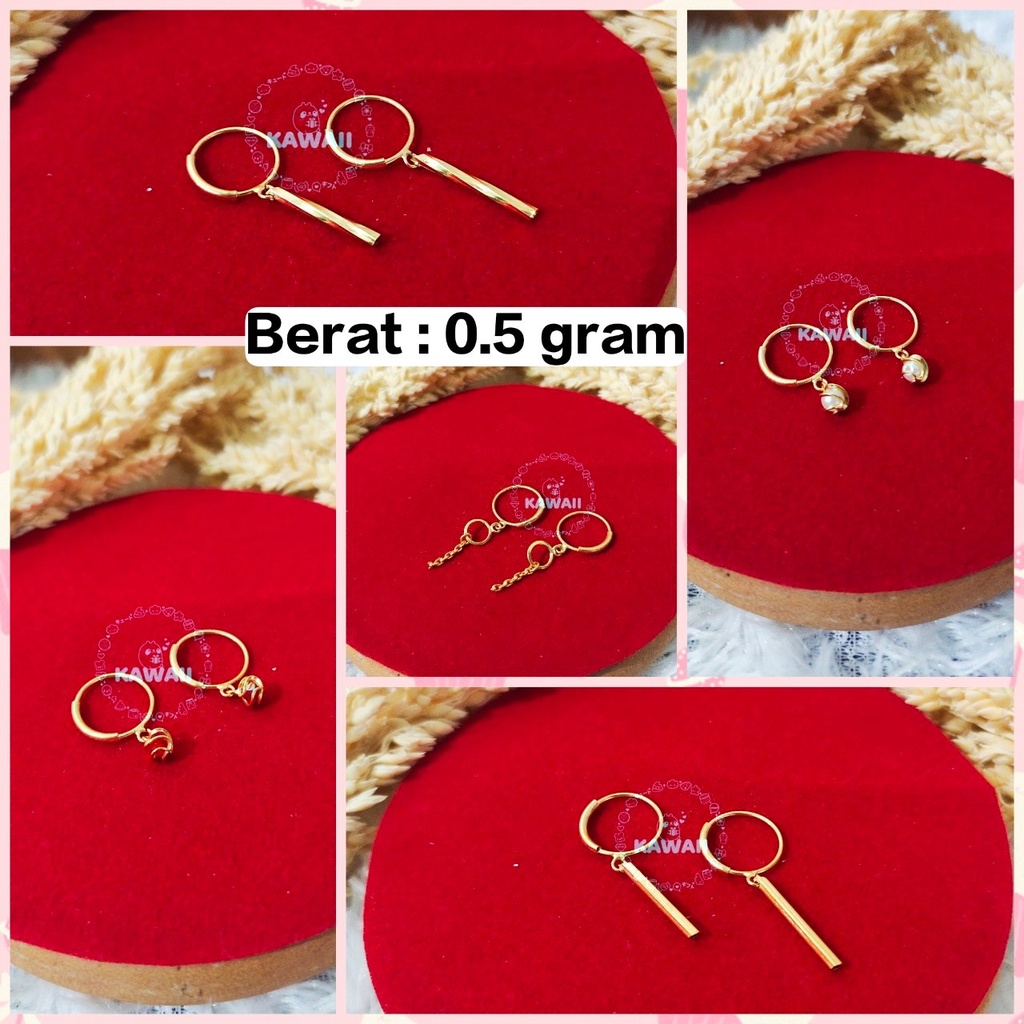 Anting Ring Gantung 0.5 Gram Emas Muda