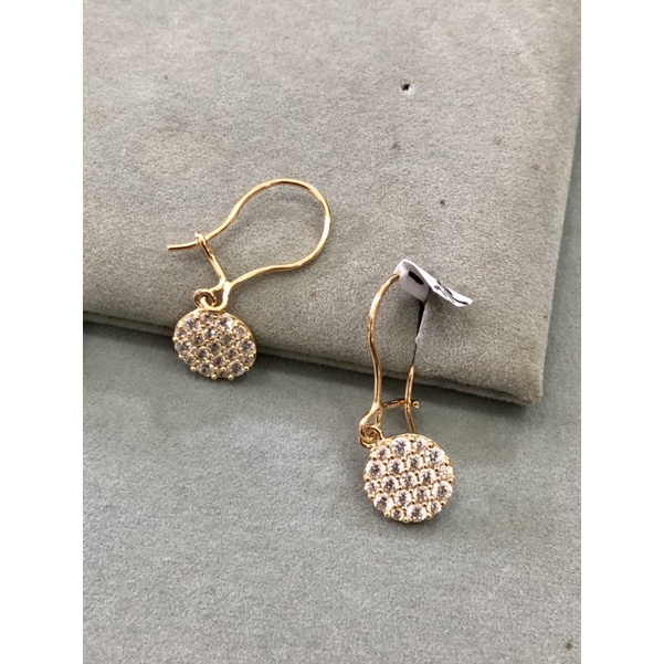 Anting Gantung Bulat Emas Asli kadar 700 16k