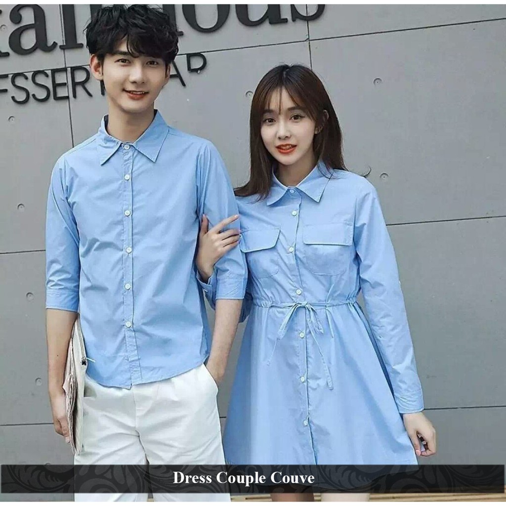 30+ Ide Keren Baju Couple Kemeja Polos Terbaru