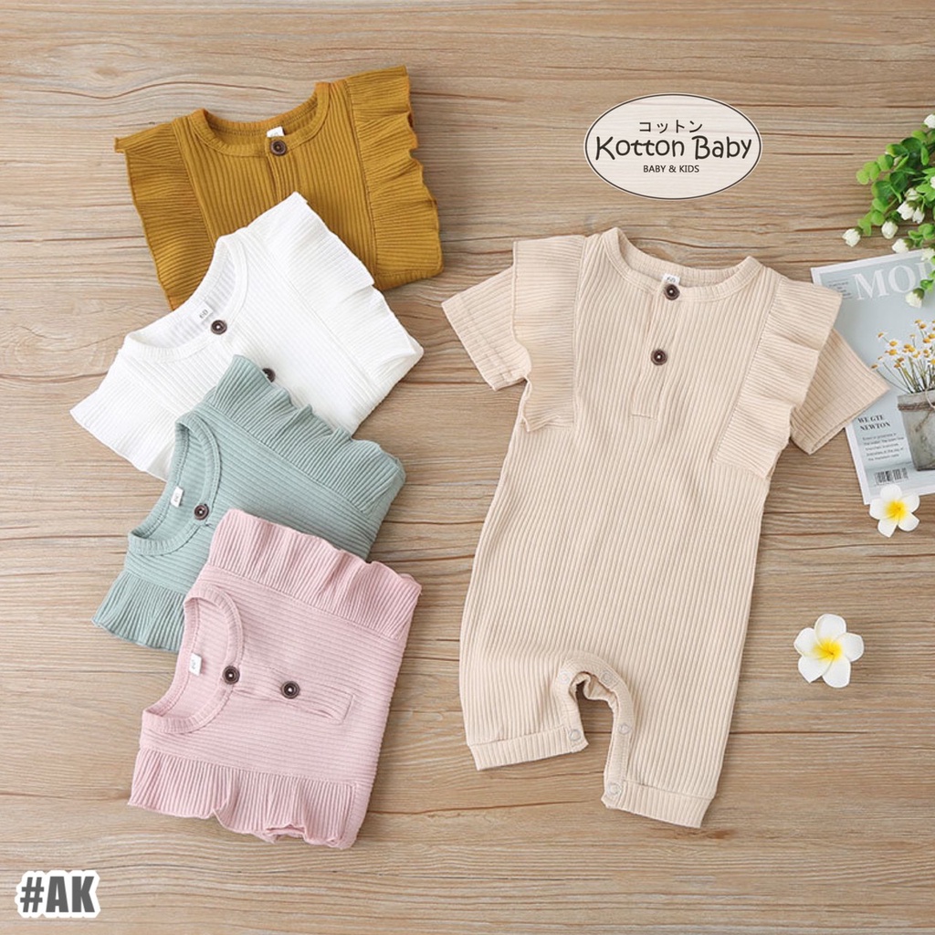 0-9bln JUMPER RUFFLE BASIC BAYI | JUMPSUIT ROMPER BAJU PAKAIAN ANAK catalog XMY AK