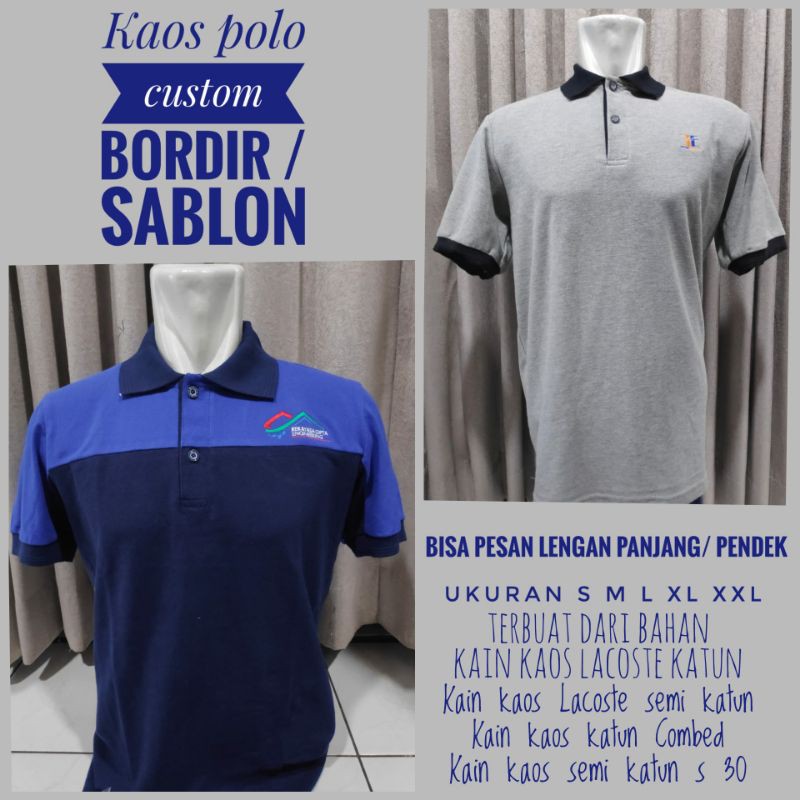 kaos polo costum bordir min pemesanan 12pcs