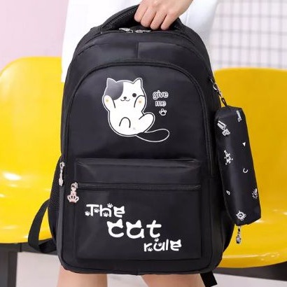 MOEZHA TAS _ (CAT HAPPY) RANSEL ANAK SEKOLAH LAKI LAKI SD TK PAUD MOTIF KARTUN