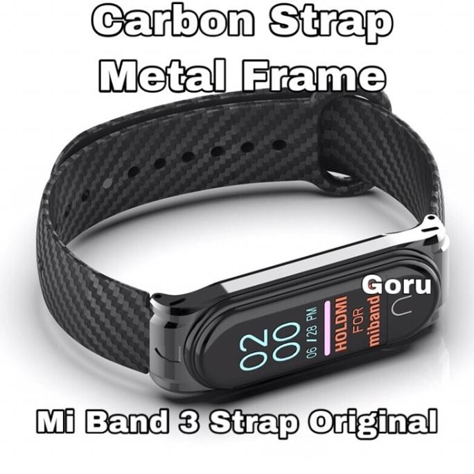 HOTLIST Xiaomi mi band 3 strap Carbon metal tali jam wristband m3 Original - green