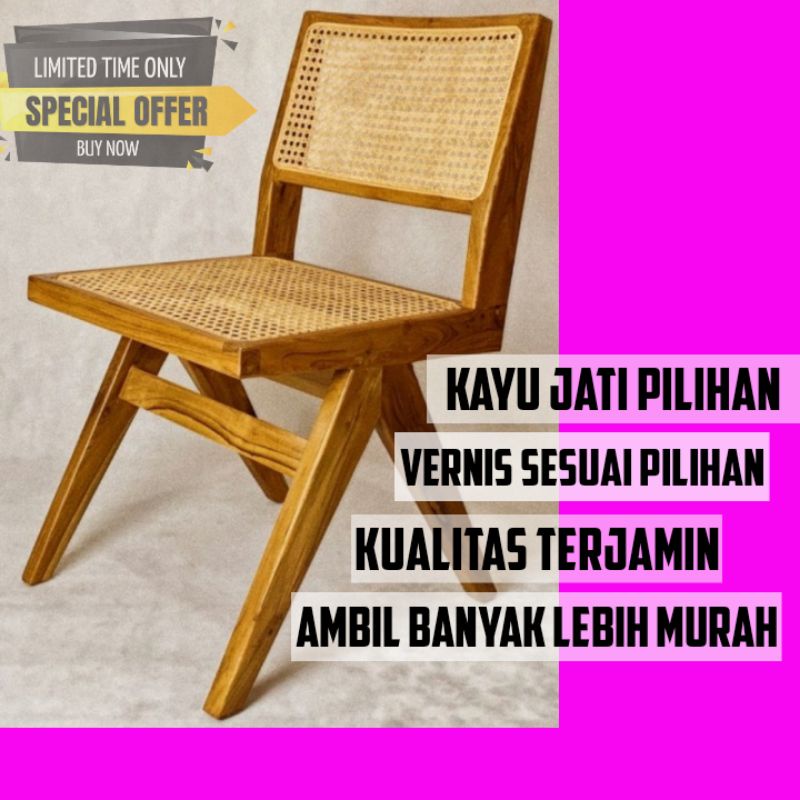 KURSI MAKAN JATI ROTAN/KURSI CAFE JATI ROTAN/KURSI ROTAN KAYU JATI