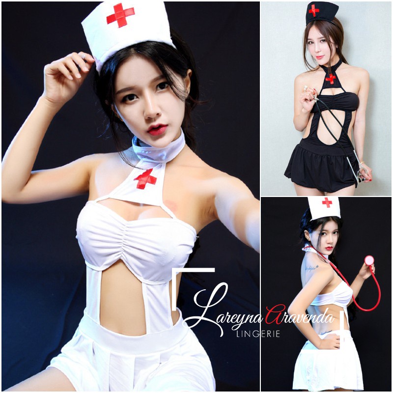 Lingerine Seksi Sexi KOREA Lingerine Costume Cosplay Lingerine Stocking Lingerine Tanpa Lengan Baju 