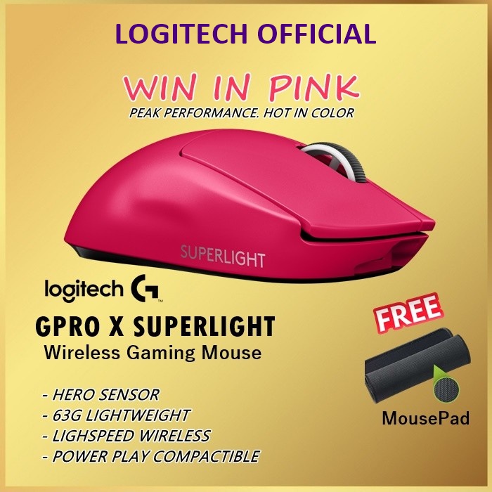 Logitech G PRO X Superlight Pink Wireless Gaming Mouse GPRO X PROX