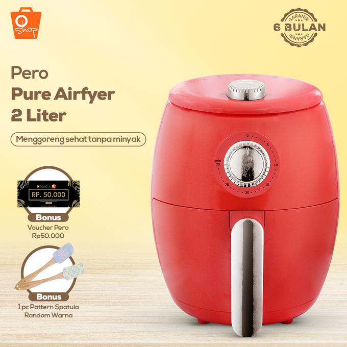 Parcel Pero Pure Airfyer - Red | Air Fryer 2L stok melimpah
