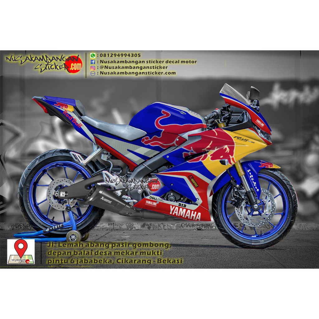 Stiker R15 V3 Banteng Biru Kuning
