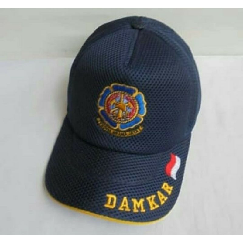 TOPI JARING FIRE FIGHTER DAN DAMKAR FULL BORDIR