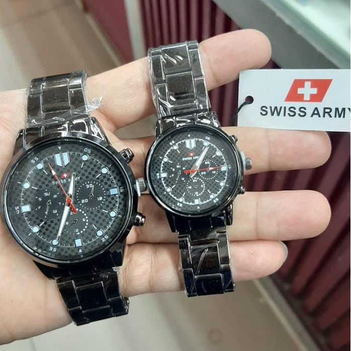 Jam Tangan Couple Analog Rantai Rantai Stainless Steel HARGA SEPSANG + Kotak