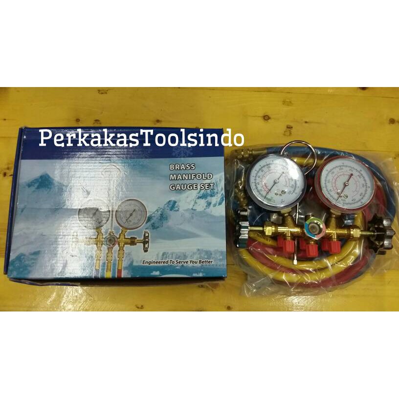 ORIGINAL Testing Manifold AC / Brass Manifold Gauge Set Murah