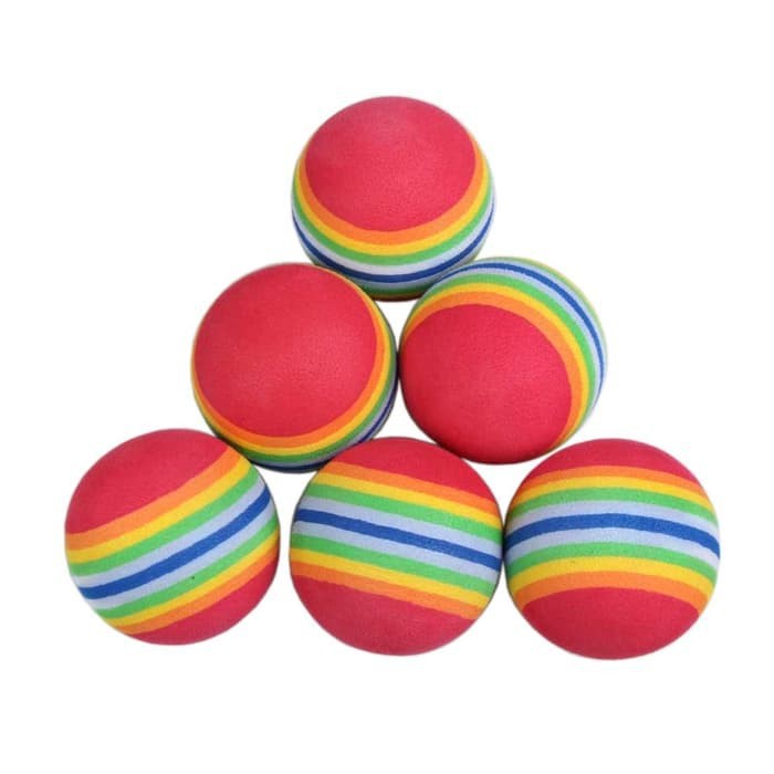 Bola Golf Pelangi Bahan Sponge Untuk Swing 10 Pcs