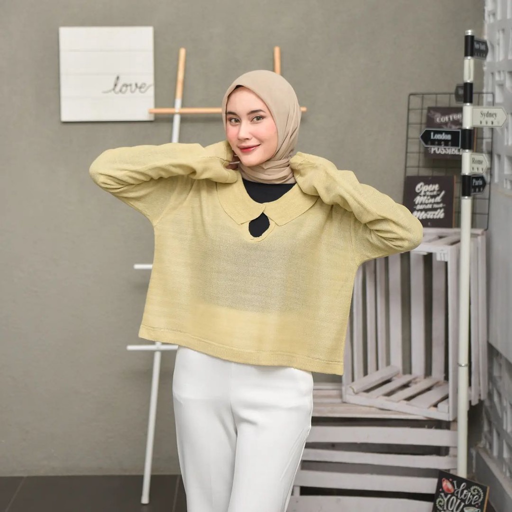 Zanah Ouwear Croope Rajut-Midori Cardigan Wanita Fashion Kekinian