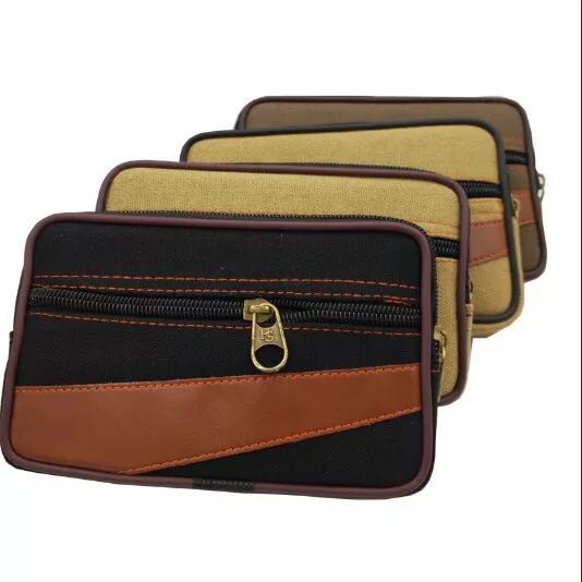 sarung hp pinggang dompet 5 5,5 6,7 inch canvas import model rebah tidur