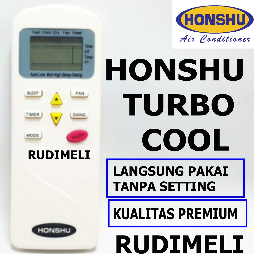 REMOTE AC / REMOT AC HONSU TURBO COOL TANPA SETTING/ LANGSUNG PAKAI